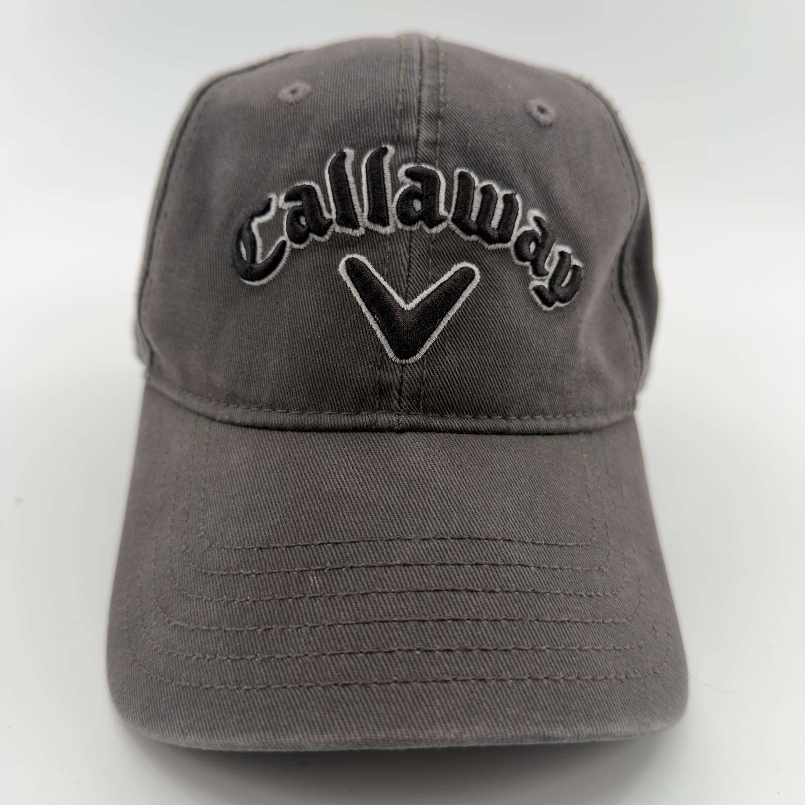 Callaway Golf Hat Mens Gray Cotton Adjustable Strapback Baseball Cap Logo
